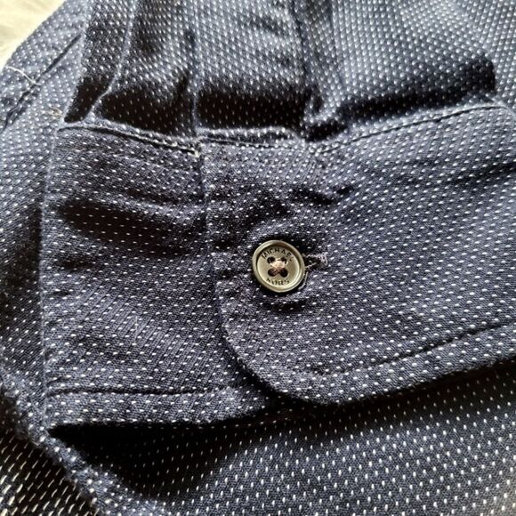 MICHAEL KORS Classic Fit Navy Polka-dot Dress Shirt Medium - Picture 4 of 12